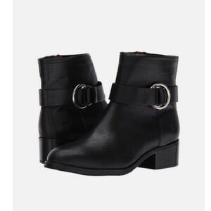 Frye Kristen Harness Short Boot Black Smooth Antique Pull Up 7 B MSRP $358